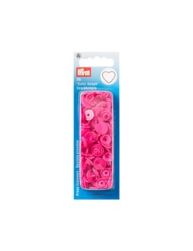 Napy plastikowe PRYM - 12,4 mm - serca - różowe - 393347 - 30szt./opak.