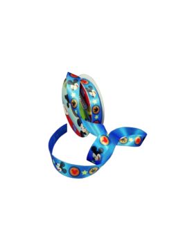 Tasiemka satynowa jednostronna - 15 mm - Myszka Mickey - 60115 - 10mb/opak.