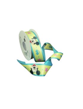 Tasiemka satynowa jednostronna - 25 mm - Myszka Mickey - 60525 - 10mb/opak.
