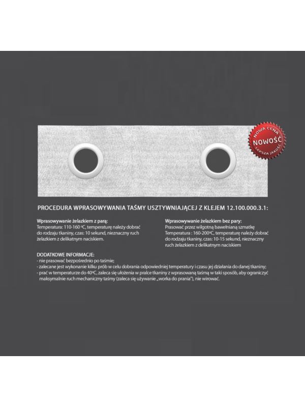 Taśma firanowa MAGAM usztywniająca z klejem transparentna - 100 mm - 12.100.000.3.1 - 50mb/opak.