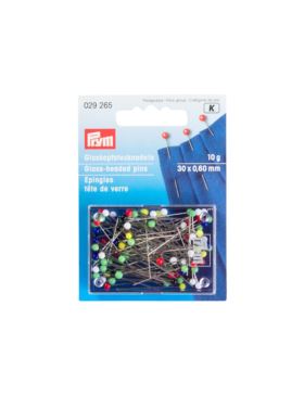 Szpilki z szklanymi kolorowymi główkami PRYM - 0,60x30 mm - 029265 - 10g/opak.