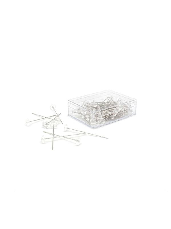 Szpilki z diamentowymi bezbarwnymi główkami - 51 mm - 50szt./opak.