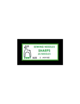 Igły do szycia ręcznego ostre PONY - SHARPS 2 - 46,5 mm - 01102 - 25szt./opak.