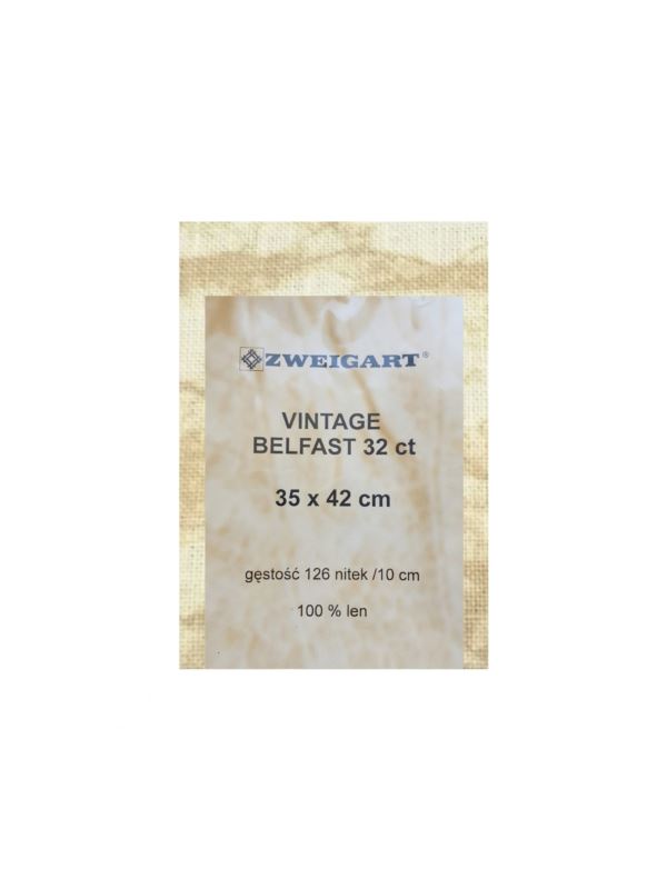 Kanwa lniana ZWEIGART - Belfast 32ct Vintage - 35x42 cm