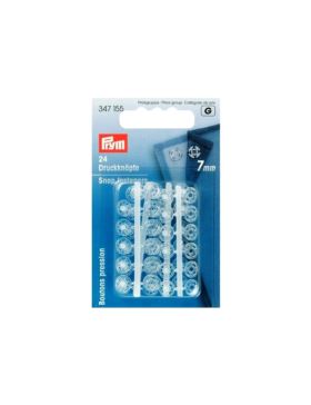 Zatrzaski plastikowe PRYM - 7 mm - transparentne - 347155 - 24szt./opak.