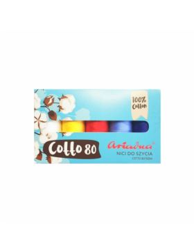 Zestaw nici bawełnianych ARIADNA - Cotto 80 - niebo - 5szt.x500mb/opak.