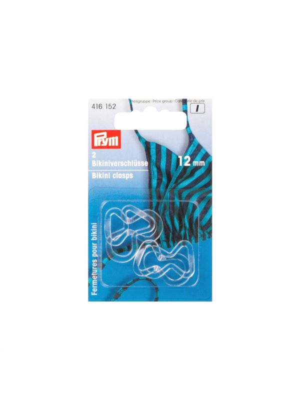 Zapięcia do bikini plastikowe PRYM - 12 mm - transparentne - 416152 - 2szt./opak.