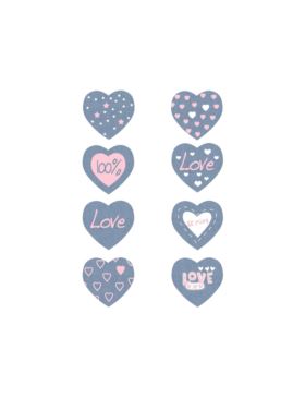 Aplikacje termoprzylepne drukowane LECCO - Heart Love - 06445 - 40szt./opak.