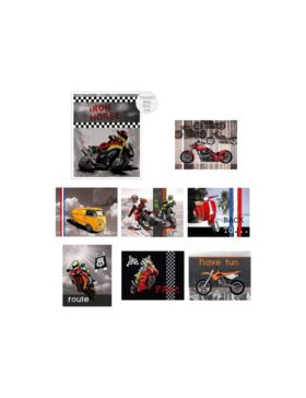 Aplikacje termoprzylepne drukowane LECCO - Moto - 06424 - 40szt./opak.