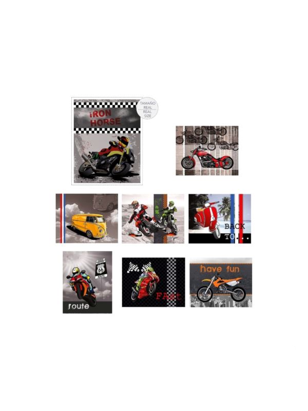 Aplikacje termoprzylepne drukowane LECCO - Moto - 06424 - 40szt./opak.
