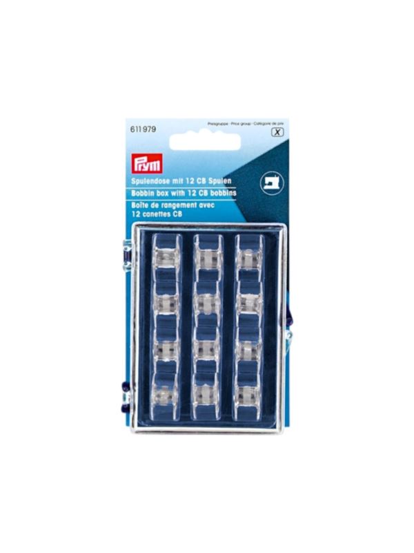 Pudełko na szpuleczki maszynowe + 12 szpulek PRYM - 611979