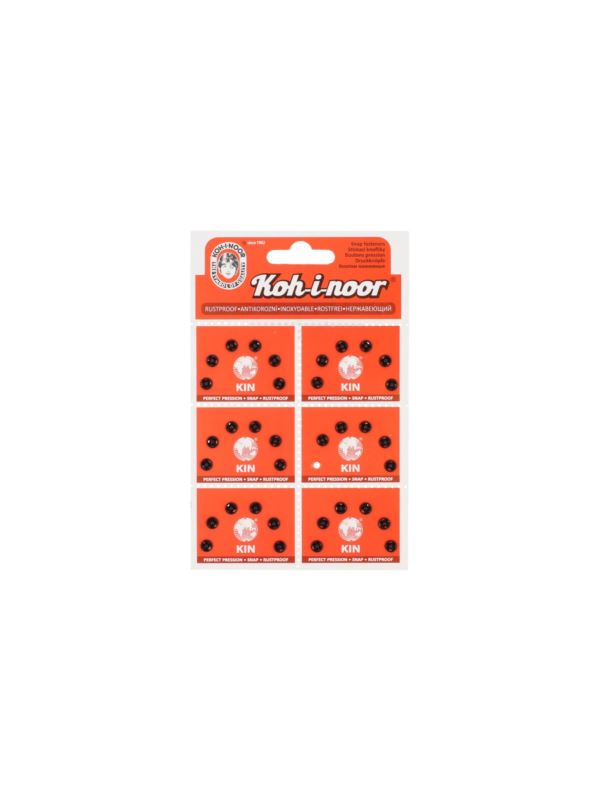 Zatrzaski metalowe KOH-I-NOOR 2/0 - 5 mm - czarne - 36szt./opak.