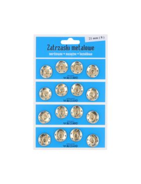 Zatrzaski metalowe - 21 mm - złote - 16szt./opak.