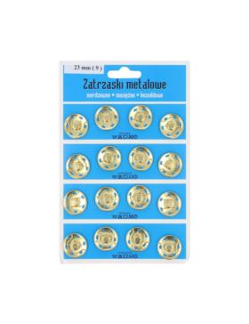 Zatrzaski metalowe - 23 mm - złote - 16szt./opak.