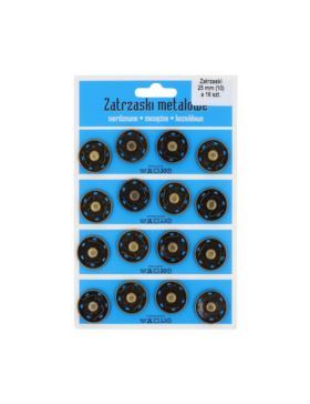 Zatrzaski metalowe - 25 mm - oksyda - 16szt./opak.