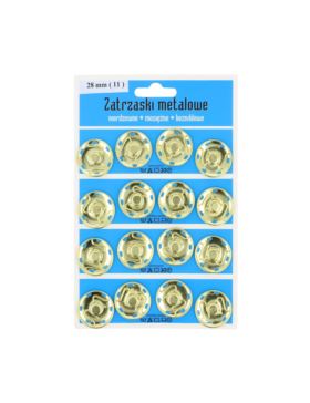 Zatrzaski metalowe - 28 mm - złote - 16szt./opak.