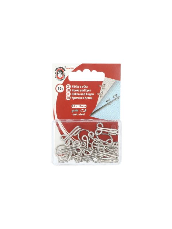 Haftki metalowe KOH-I-NOOR 4/0 - 18 mm - niklowane - 5x10szt./opak.