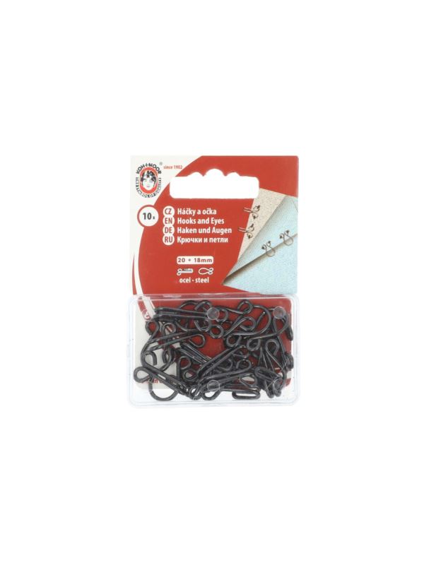 Haftki metalowe KOH-I-NOOR 4/0 - 18 mm - czarne - 5x10szt./opak.