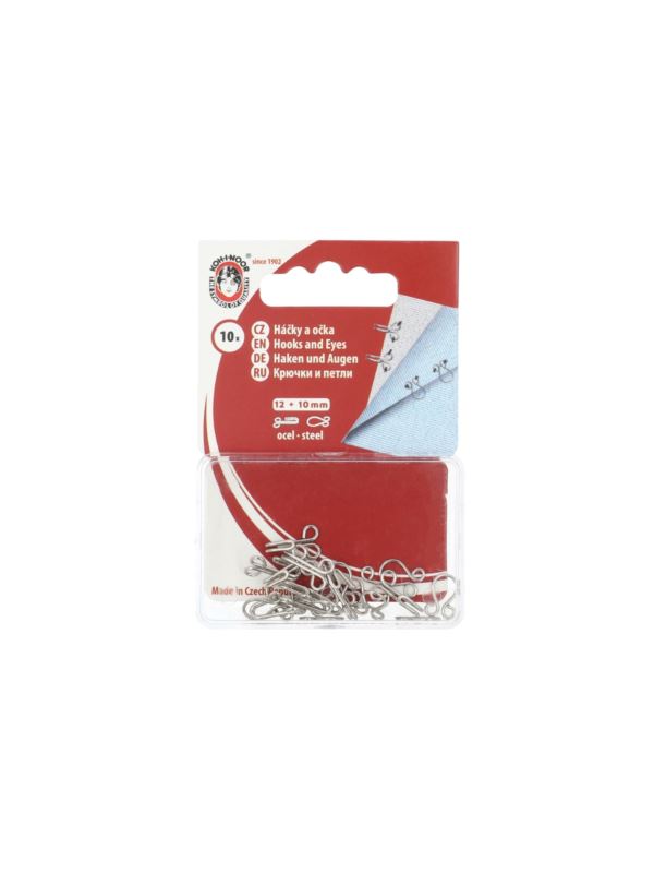 Haftki metalowe KOH-I-NOOR 4 - 10 mm - niklowane - 5x10szt./opak.