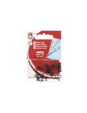 Haftki metalowe KOH-I-NOOR 4 - 10 mm - czarne - 5x10szt./opak.