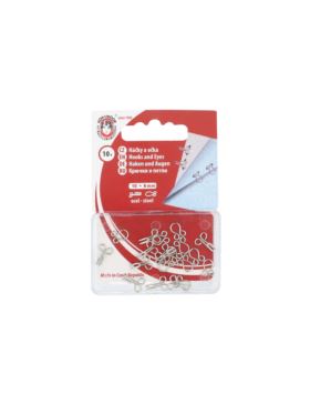 Haftki metalowe KOH-I-NOOR 6 - 8 mm - niklowane - 5x10szt./opak.