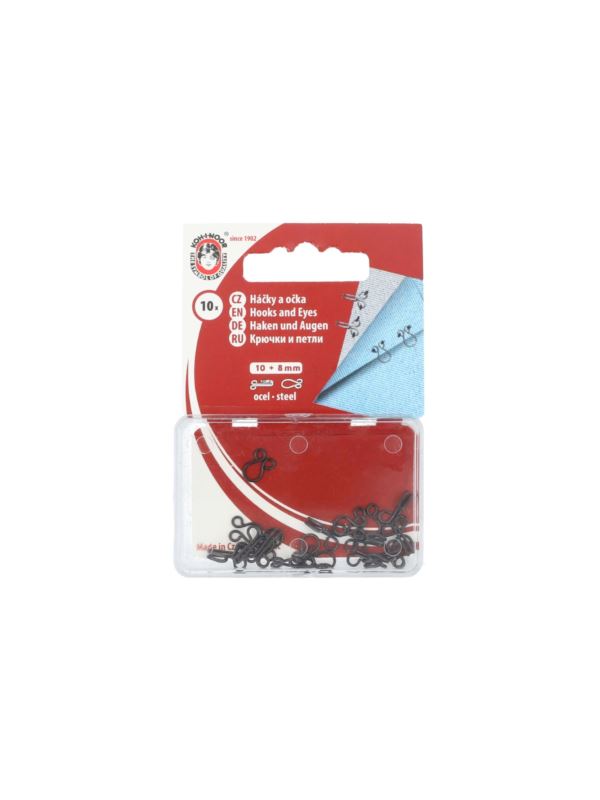 Haftki metalowe KOH-I-NOOR 6 - 8 mm - czarne - 5x10szt./opak.