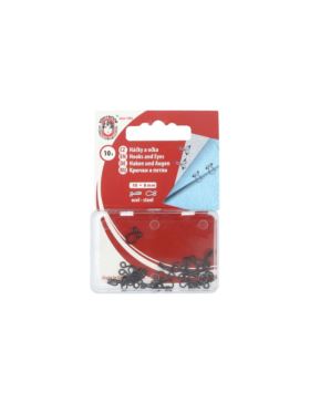Haftki metalowe KOH-I-NOOR 6 - 8 mm - czarne - 5x10szt./opak.