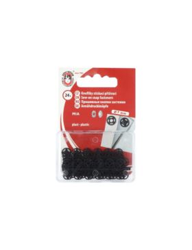 Zatrzaski plastikowe KOH-I-NOOR 1/2 - 7 mm - czarne - 5x24szt./opak.