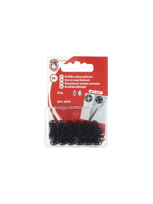 Zatrzaski plastikowe KOH-I-NOOR 1/2 - 7 mm - czarne - 5x24szt./opak.