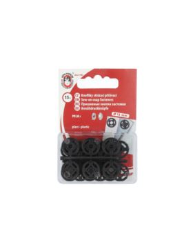 Zatrzaski plastikowe KOH-I-NOOR 5 - 13 mm - czarne - 5x15szt./opak.