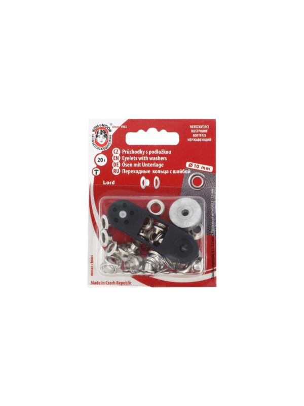 Oczka metalowe KOH-I-NOOR 5 - 10 mm - niklowane - 20szt./opak.