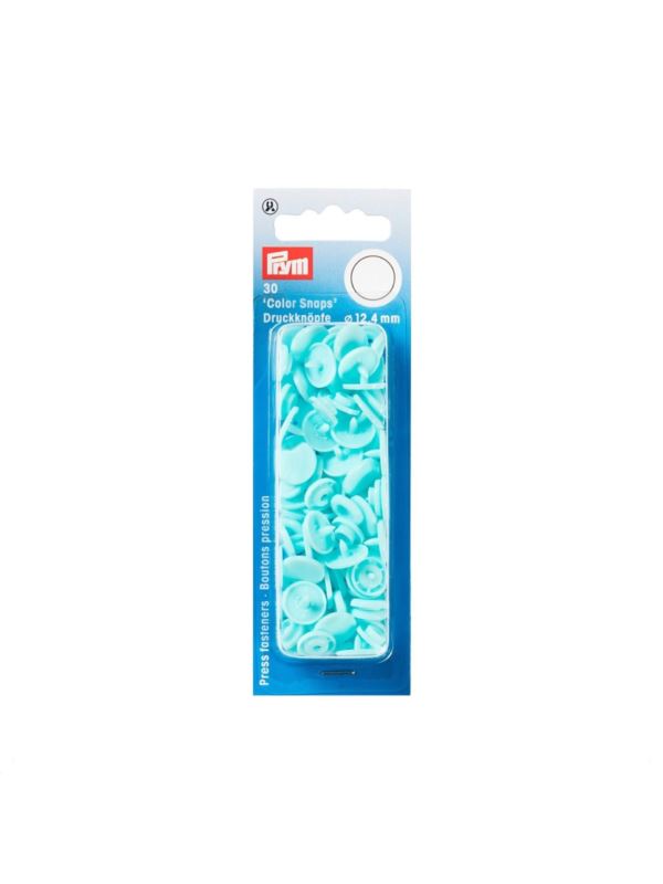 Napy plastikowe PRYM - 12,4 mm - turkusowe - 393159 - 30szt./opak.