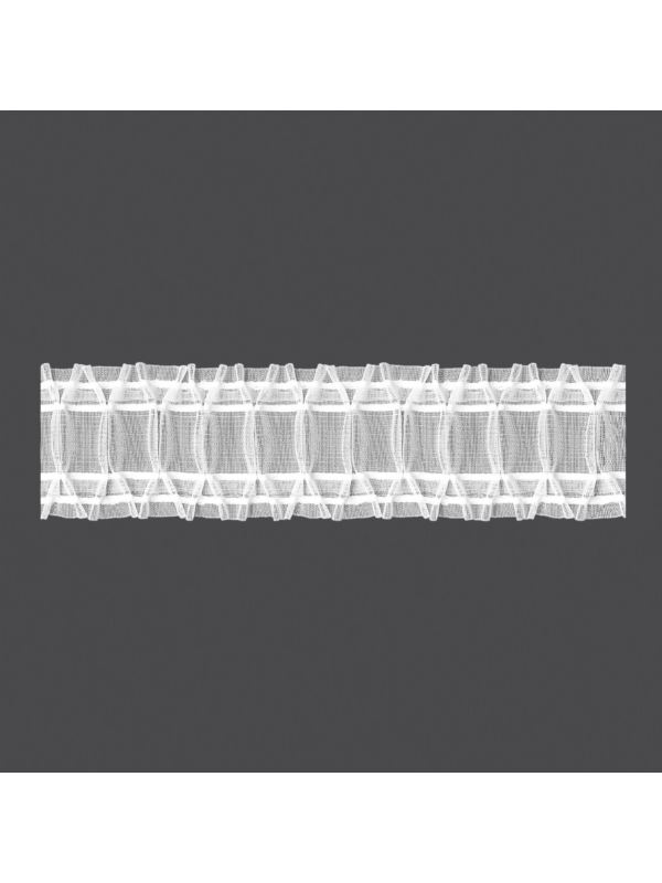 Taśma firanowa MAGAM transparentna z białym oplotem - 75 mm - dekoracyjna (marszczenie 1:2,3) - 11.75.230.4 - 50mb/opak.