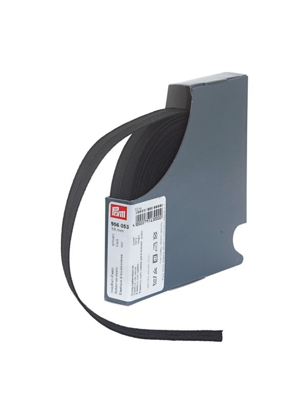 Guma elastyczna z dziurkami PRYM - 18 mm - czarna - 956053 - 10mb/opak.