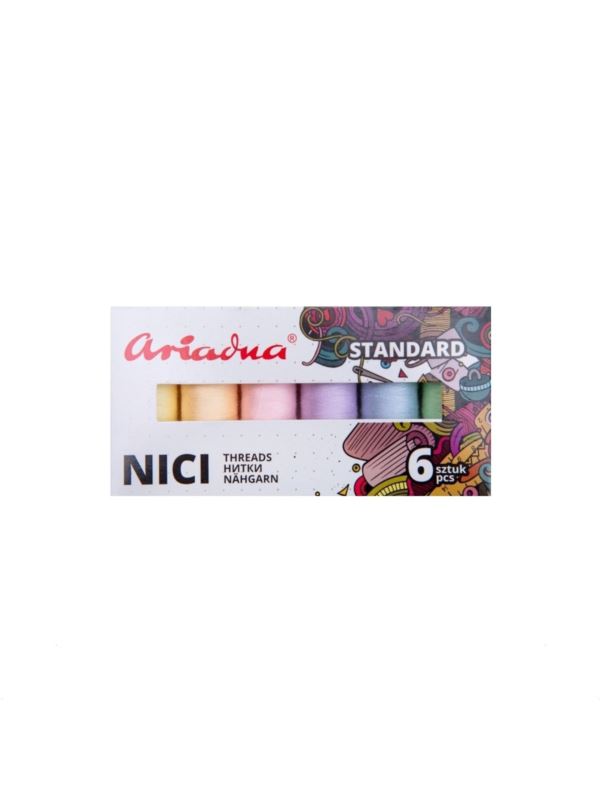 Zestaw nici ARIADNA - Talia 120 - pastelowe - 6szt.x200mb/opak.