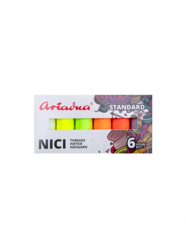 Zestaw nici ARIADNA - Talia 120 - ostrzegawcze - 6szt.x200mb/opak.