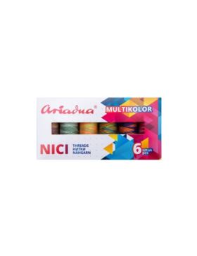 Zestaw nici ARIADNA - Viga 80 Multikolor - ziemia - 6szt.x150mb/opak.