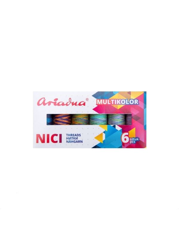 Zestaw nici ARIADNA - Viga 80 Multikolor - niebo - 6szt.x150mb/opak.