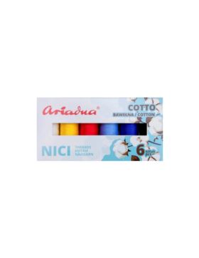 Zestaw nici bawełnianych ARIADNA - Cotto 80 - niebo - 6szt.x170mb/opak.