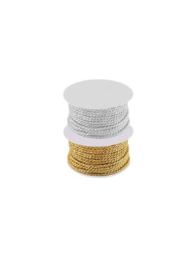 Sznurek ozdobny metalizowany - 3 mm - WS-3/F - 10mb/opak.