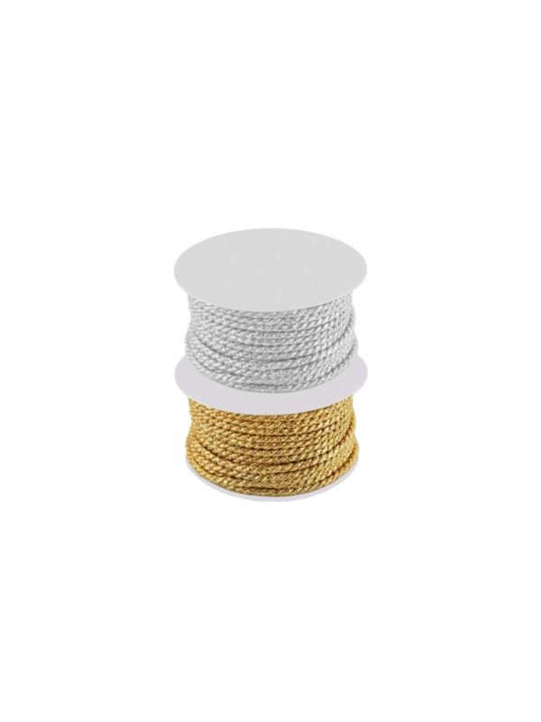 Sznurek ozdobny metalizowany - 3 mm - WS-3/F - 10mb/opak.