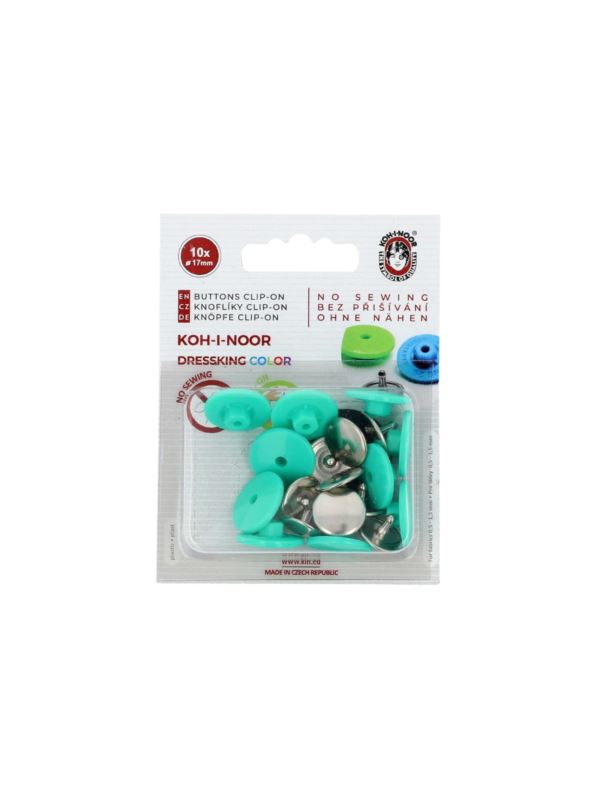 Guzik zatrzaskowy plastikowy KOH-I-NOOR - 17 mm - zielony - 10szt./opak.