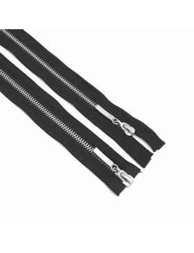 Zamek metalowy rozdzielczy dwusuwakowy nikiel (ozdobny) VT10-GD - 100 cm