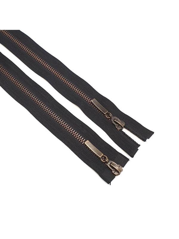 Zamek metalowy rozdzielczy dwusuwakowy oksyda (ozdobny) VT10-GD - 90 cm