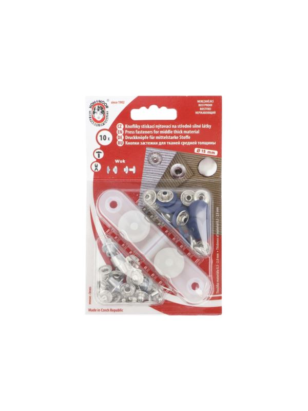Napy metalowe KOH-I-NOOR - Wuk - 15 mm - granatowe - 10szt./opak.