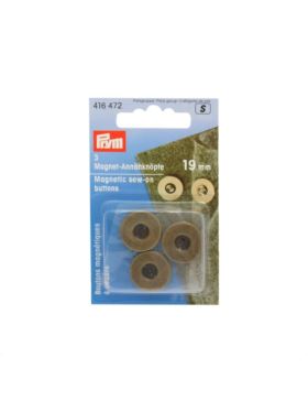 Zapięcia magnetyczne PRYM - 19 mm - mosiądz - 416472 - 3szt./opak.