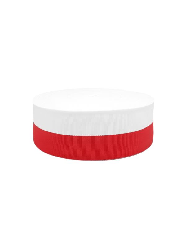 Taśma rypsowa - 60 mm - biało/czerwona - 6499/60 - 50mb/opak.