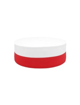 Taśma rypsowa - 60 mm - biało/czerwona - 6499/60 - 50mb/opak.