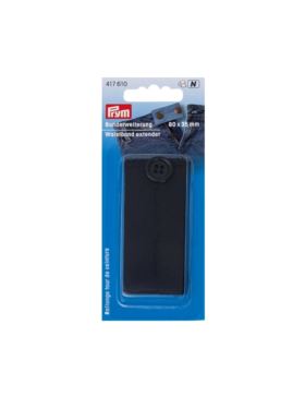 Przedłużacz obwodu w pasie z guzikiem PRYM - 80x35 mm - czarny - 417610