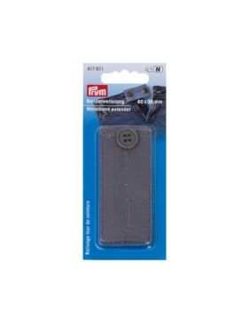Przedłużacz obwodu w pasie z guzikiem PRYM - 80x35 mm - szary - 417611